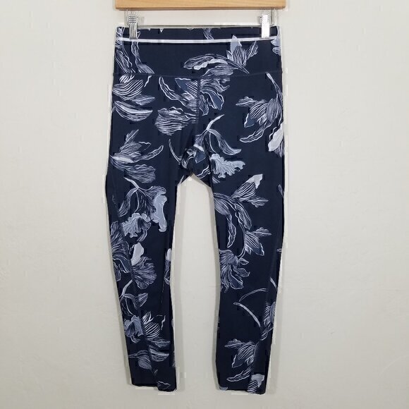 Athleta Floral Cropped Leggings Size S - Picture 1 of 7